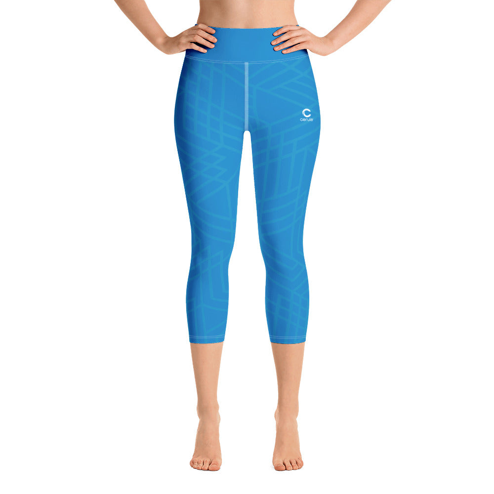 Women's Cerule Blue Yoga Capri Leggings (EU)