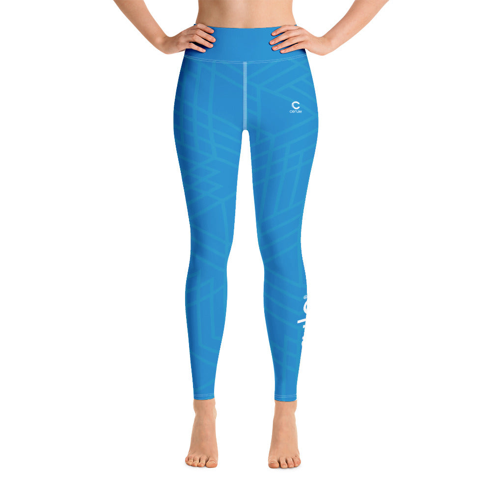 Legging Yoga Femme - Blanc et bleu (EU)